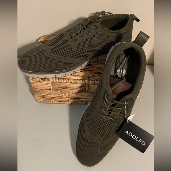 Adolfo Men's Kaki Green Shoes - Picture 1 of 10